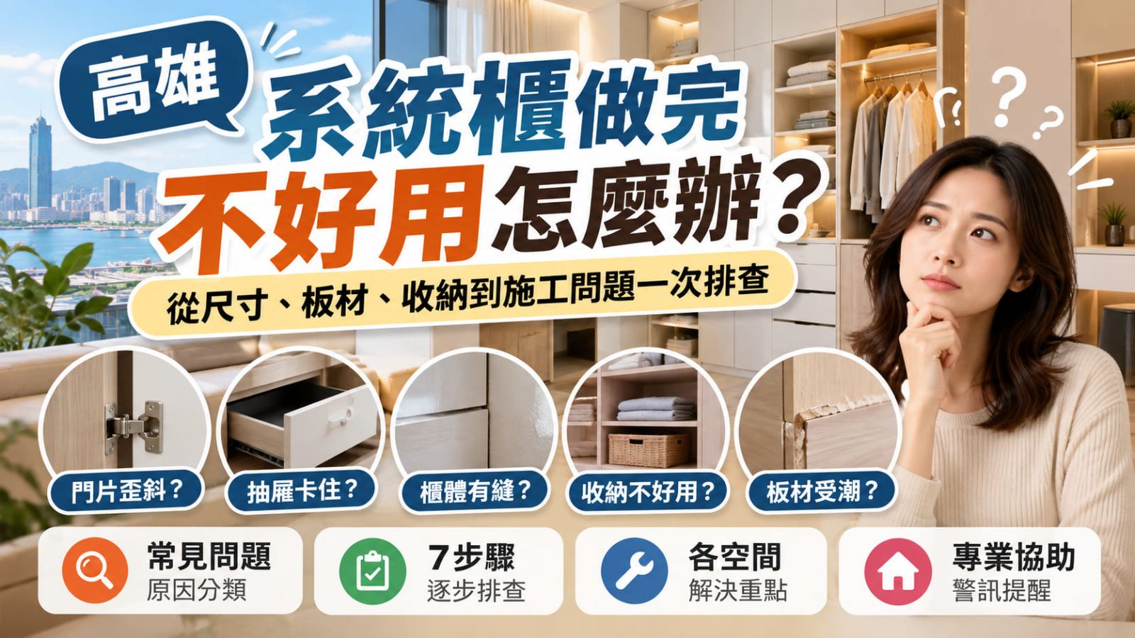高雄系統櫃做完不好用怎麼辦？從尺寸、板材、收納到施工問題一次排查
